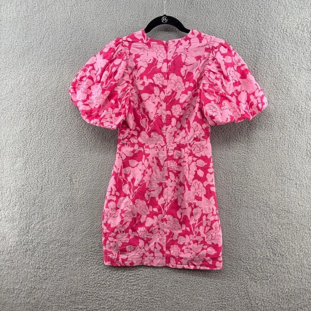Endless Rose Pink Floral Puff Sleeve Mini Dress XS